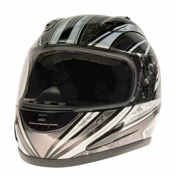 Helmet, Octane-Blk/Silver/Grey-2Xl, Raider, Mfr#: 55-568S-17